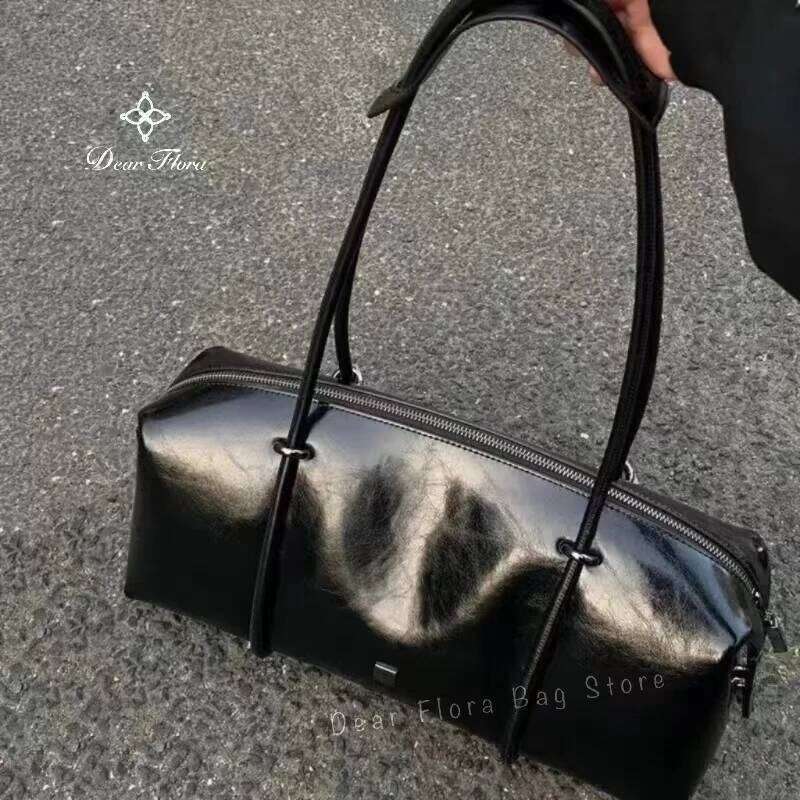 Y2K Women's Boston Pillow Handbag Spicy Girl Fashion Motorcycle Shoulder Bags Vintage Large Capacity Tote Bag