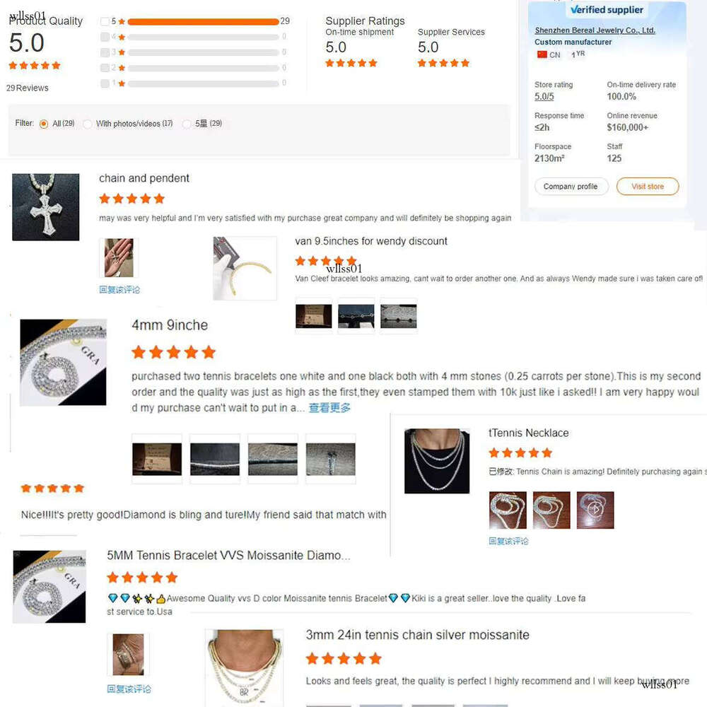 Diatoeous Earth Clover Tennis for Men and Women Iced Sier Vvs Four-Leaf Cross Bracelet