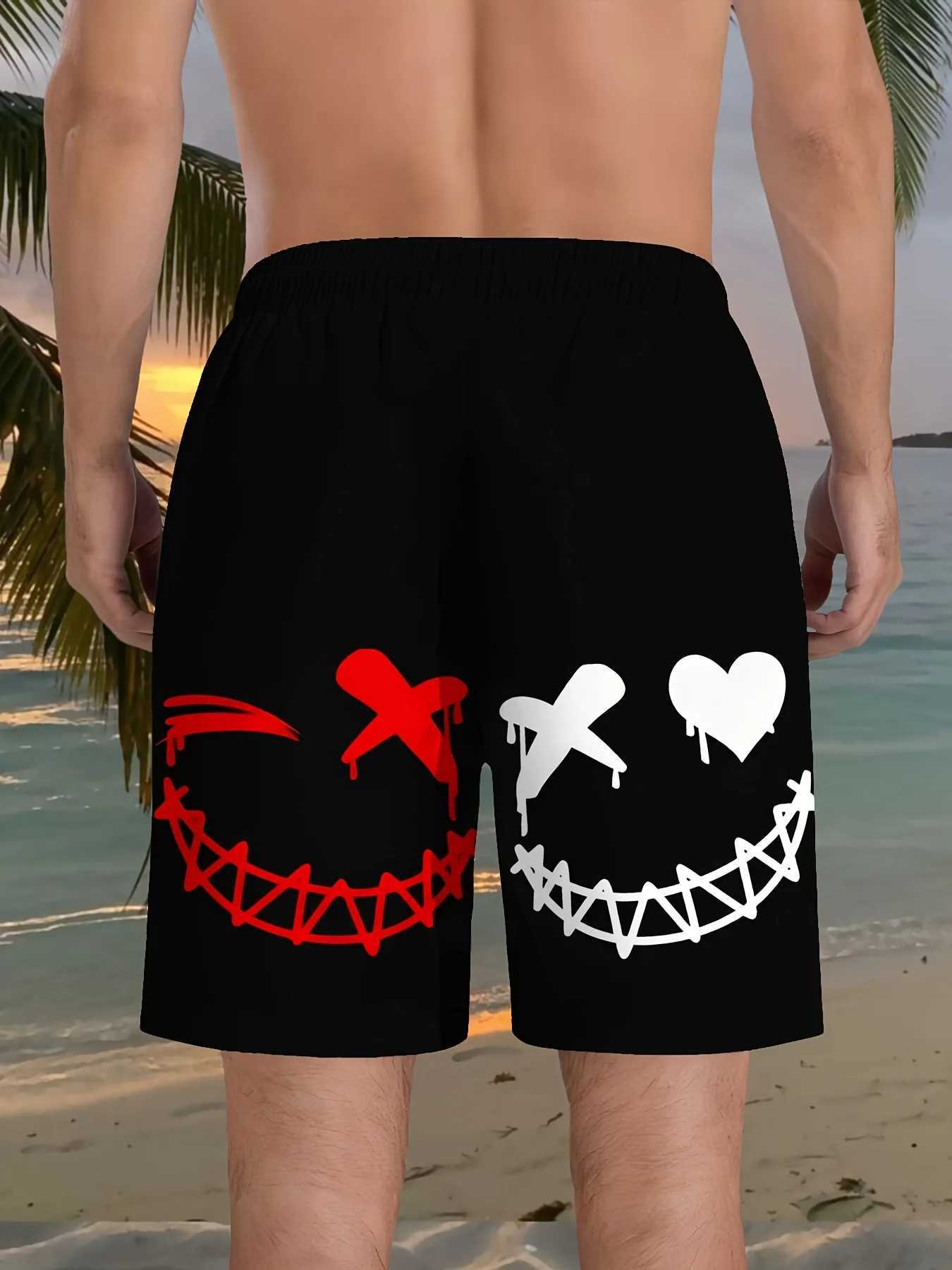 2025 Summer new mens shorts Casual and fashionable beach shorts face printed outdoor shorts Y2508141