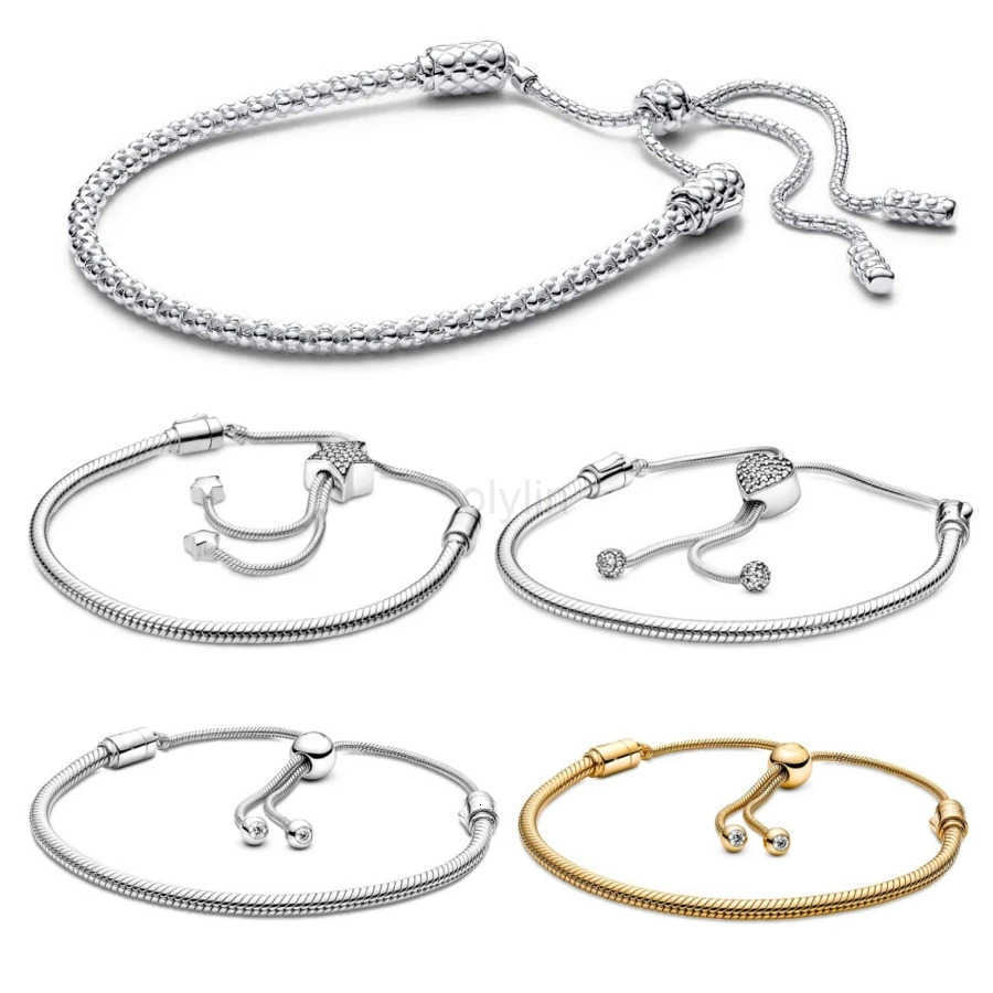 Snake Chain Slider Bracelet For Women Fit Jewelry Diy Pendant Charms Bead Birthday Gifts M250722