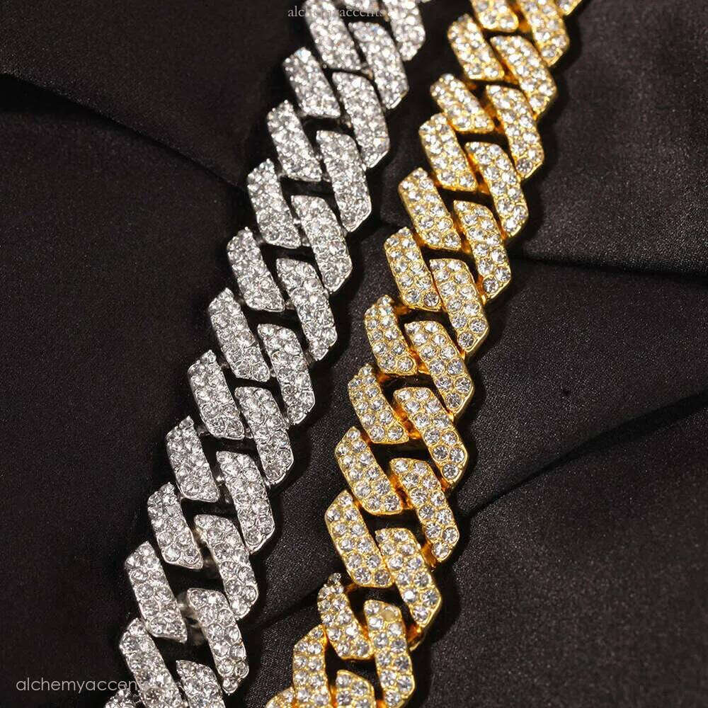 Moissanite Dia Cuban Chain Link Necklace Factory Custom Men Hip Hop Iced out 18inch Solid 20mm cubin chain