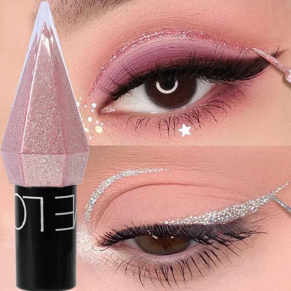 Waterproof Diamonds Eyeliner Eyeshadow Glitter Silver Rose Gold Color Shiny Sequins Eyeliner Eyeshadow Makeup Beauty Cosmetics W250722