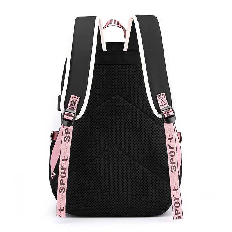 Large School Bags for Teenage Girls USB Port Canvas Schoolbag Student Book Bag Fi Black Teen School Backpack Mochila Y250722