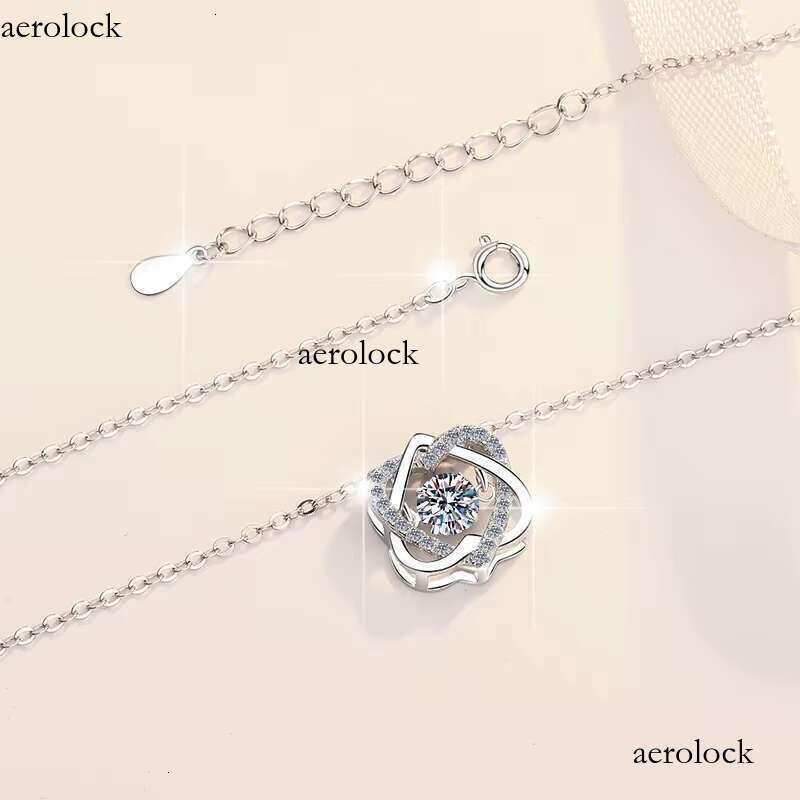 Jewelry Elegant Design 0.5Ct S Pure Sier VVs1 Sandstone Heart shaped Pendant Necklace Exquisite Women's Gift