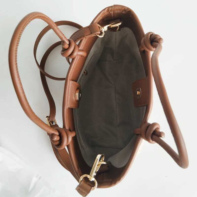 Vai beach style woven bag hand-held crossbody bag new mens bag rope knot vegetable basket bag woven bag Y250722