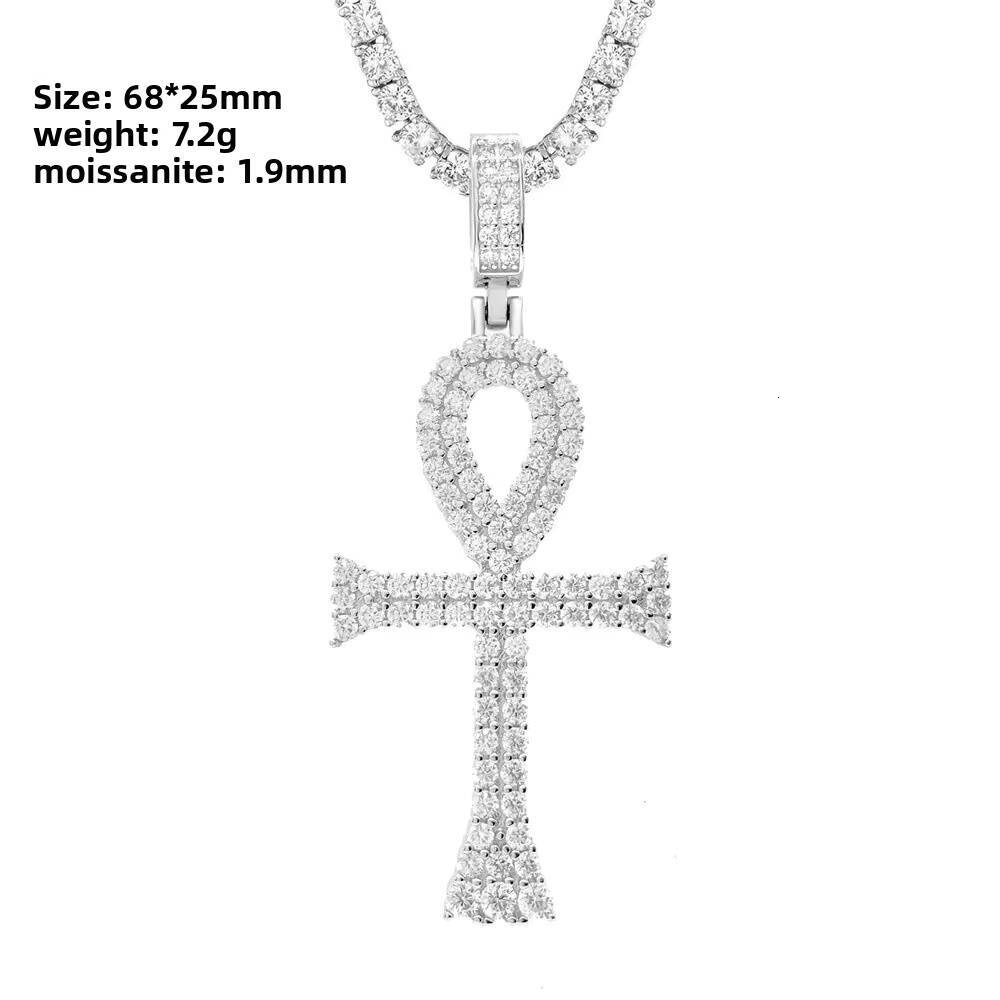Wholesale Fashion Hip Hop 925 Sterling Silver Iced Out VVS Moissanite Diamond Cross Charms Pendant for Men Fine Jewelry