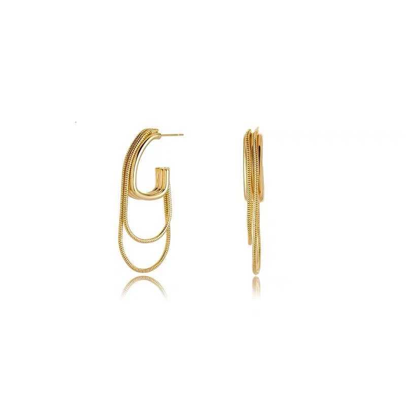Feminine Temperament Metal Tassel Geometric Earrings 2024 New Design Jewelry Wedding Party Luxury Accessories For Womens Gift XJ250722