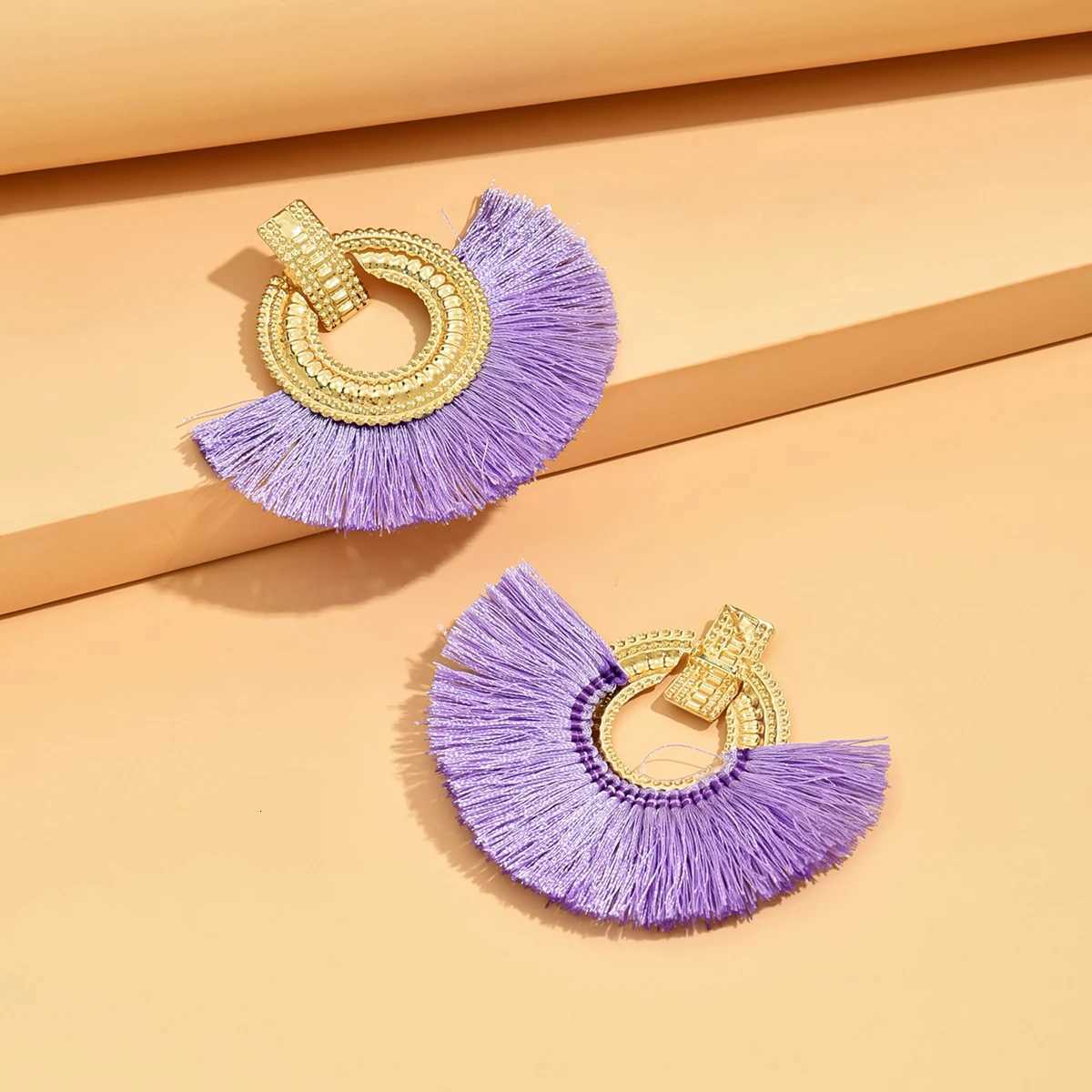 Fashion Bohemian Earrings for Women Big Tassel Dangle Blue Fringe Female Earrings Statement Wedding 2024 Jewelry XJ250722