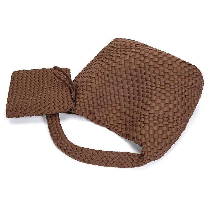 Neoprene Weave Fashion Hobo Handmade Woven Casual Female Handbag Large Capacity Tote Women Shoulder Bag