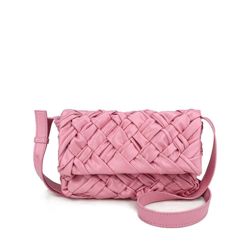 2025 New Fashionable Trendy Oil Wax Silk Scarf Pleated Handicraft Woven Crossbody Single Shoulder Envelope Bag Party Motorcycle Equipment