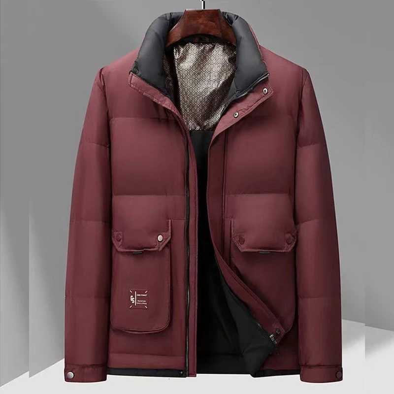 High Quality Mens Casual Stand Collar Down Jackets 2025 Winter Outerwear Loose Windproof Warm Puffer Coat Padded Parkas Clothing W250722