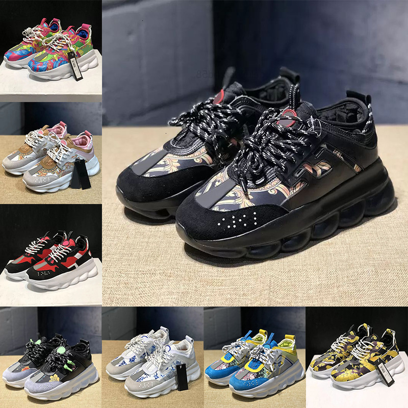 top fashion italy chain reaction rubber designer casual shoes platform suede reflective height trainers luxury womens mens triplаversaceоversace2еU3IO