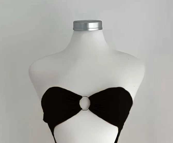 2025 Summer New Solid Color Sleeveless Sexy Strapless Cutout Long Dress from Europe and America XJ250722