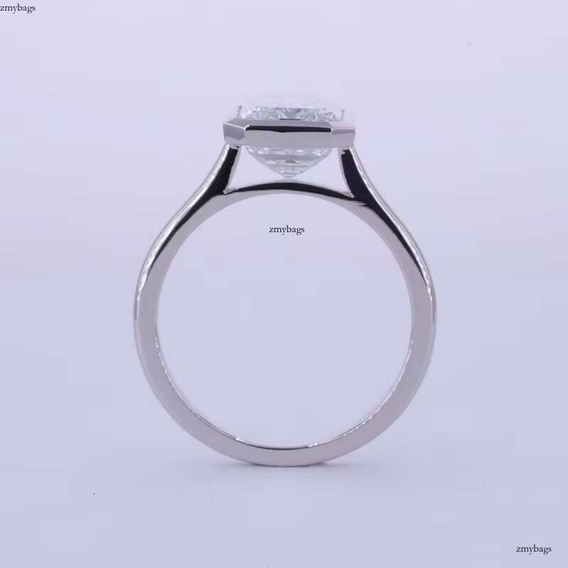 Starsgem 14k Solid Gold Diamant Rings Emerald Cut 1ct 3ct D Color IGI Certified Lab Grown Dia Bezel Setting Engagement Ring