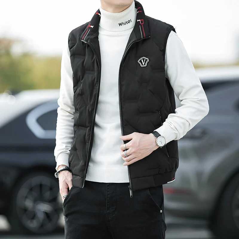 Mens Warm Down Vest Vertical Collar Warm Windproof Fashion Simple Design Loose Version Comfortable Fabric Skin-friendly Coats W250722