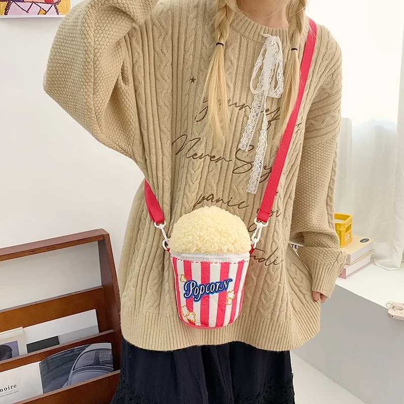 Carto Fun Popcorn French Fries Cup Bag Super Cute Girl Outing Stylish And Bizarre e Shoulder Slanted Cross Bag Y250722