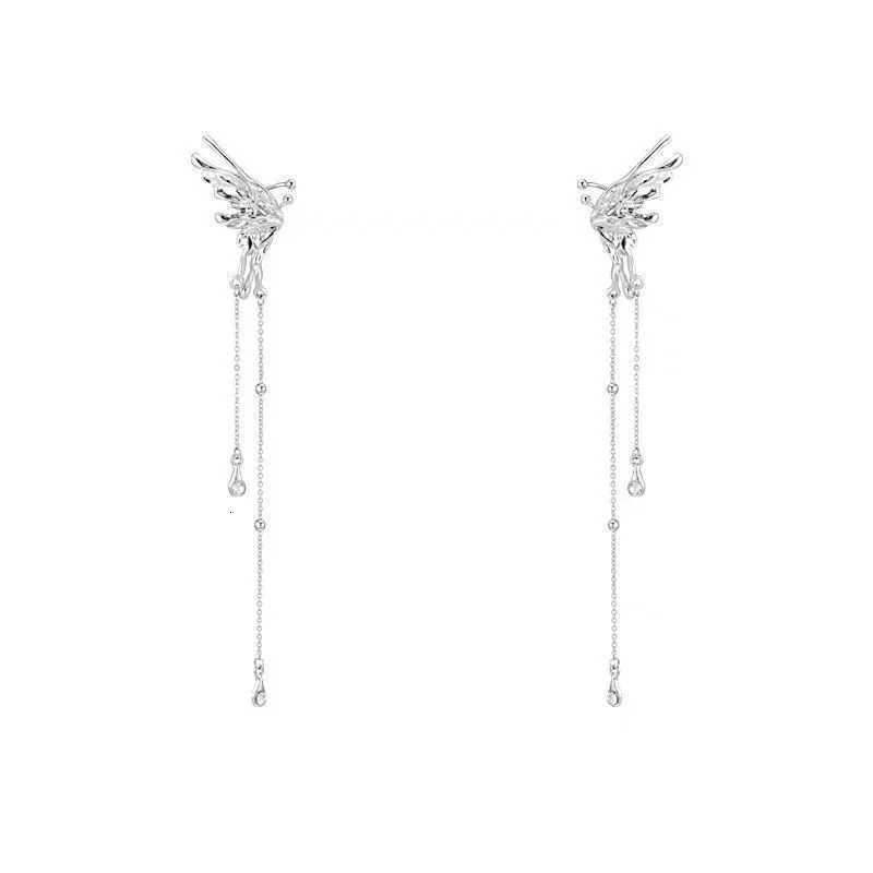 2K Fairy Butterfly Tassel Ear Clips Angel Ear Bone Clip Earring Elf Female Ear Cuff Fake Cartilage Piercing Jewelry Girls Gift XJ250722