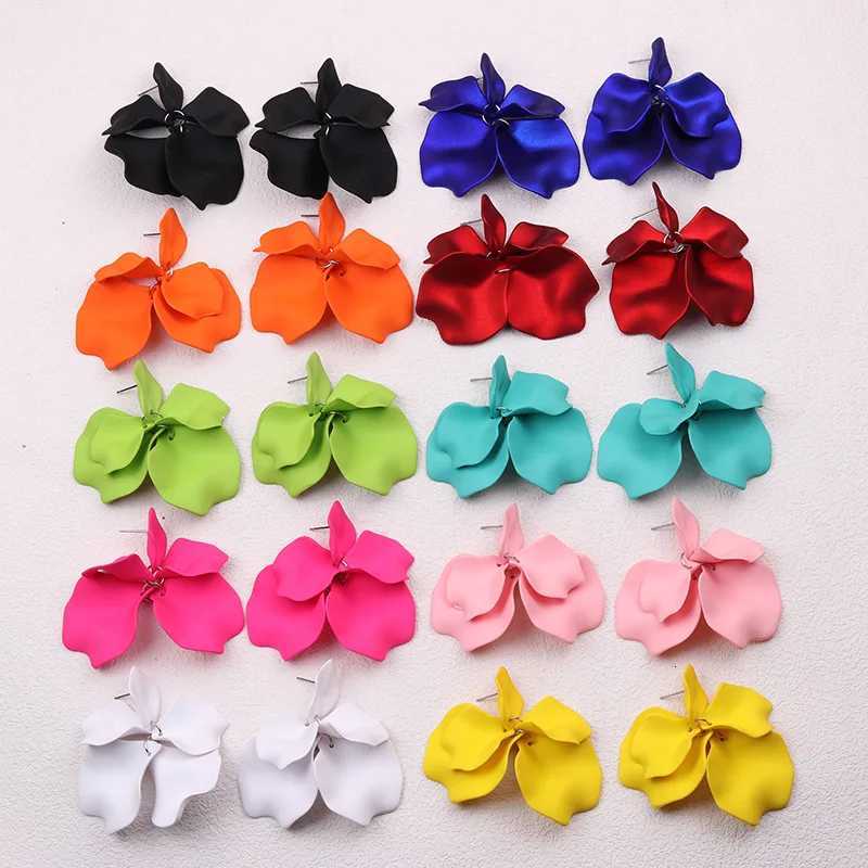 Korean Acrylic Petal Flower Tassel Dangle Earrings For Women Luxury Vintage Fairy Wedding Party Fashion Jewelry Accessories Gift XJ250722
