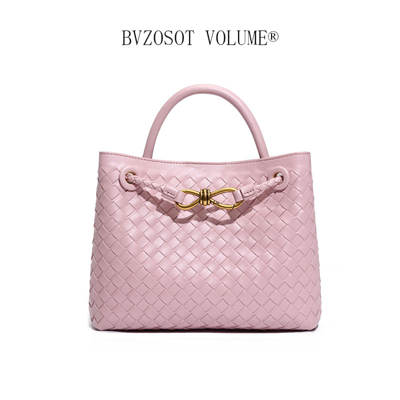 High - end textured large - capacity handbag hand - woven bag personalized and simple shoulder - crossbody bag for women
