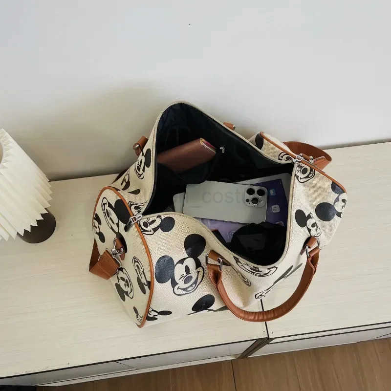 Disney Mickey Mouse Womens Cartoon Shoulder Bag Large Capacity Handbag Luggage Storage Travel Tote Multi Function Crossbody Bag W250722