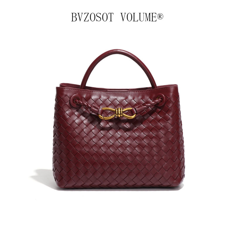 High - end textured large - capacity handbag hand - woven bag personalized and simple shoulder - crossbody bag for women