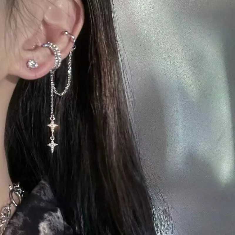 1Pc 2024 Fashion Minimalist No Piercing Ear Cuff Earrings for Women Fake Piercing Tassel Star Ear Clips Earrings for Women Jewelry XJ250722