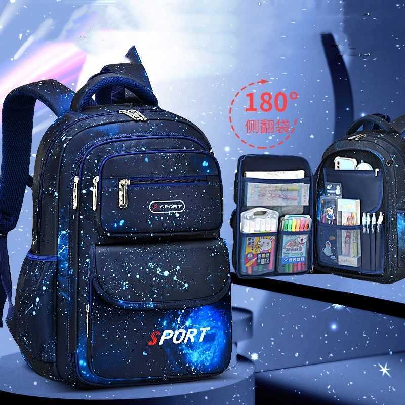 100% Boys School Bag Large Capacity Waterproof Abrasion Resistant Suitable for Grades 1 to 6 Y250722