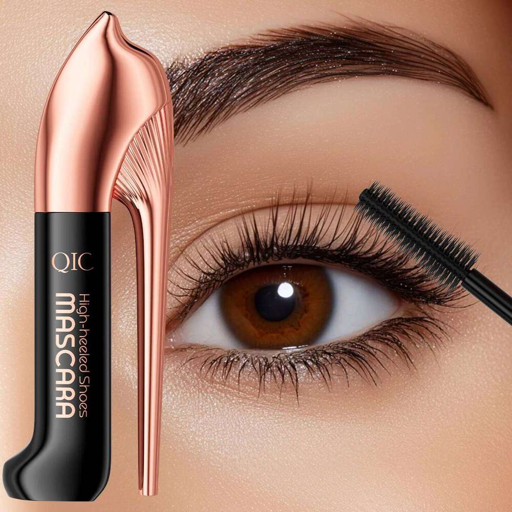 QIC High-heeled Shoes Mascara 3D Fiber Mascara, Long Black Volumizing Eyelash Extension, Waterproof Eye Makeup Tool X250722