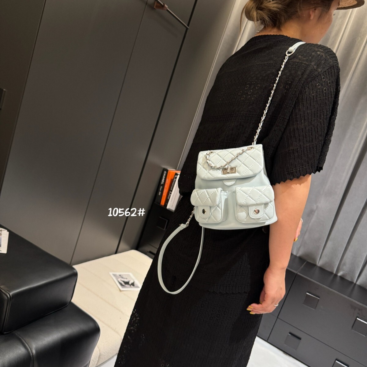 Free shipping designer bag 2025 Wind Lingge Chain Lock Buckle Backpack For Women Summer New Fashion Exquisite Frog Backpack