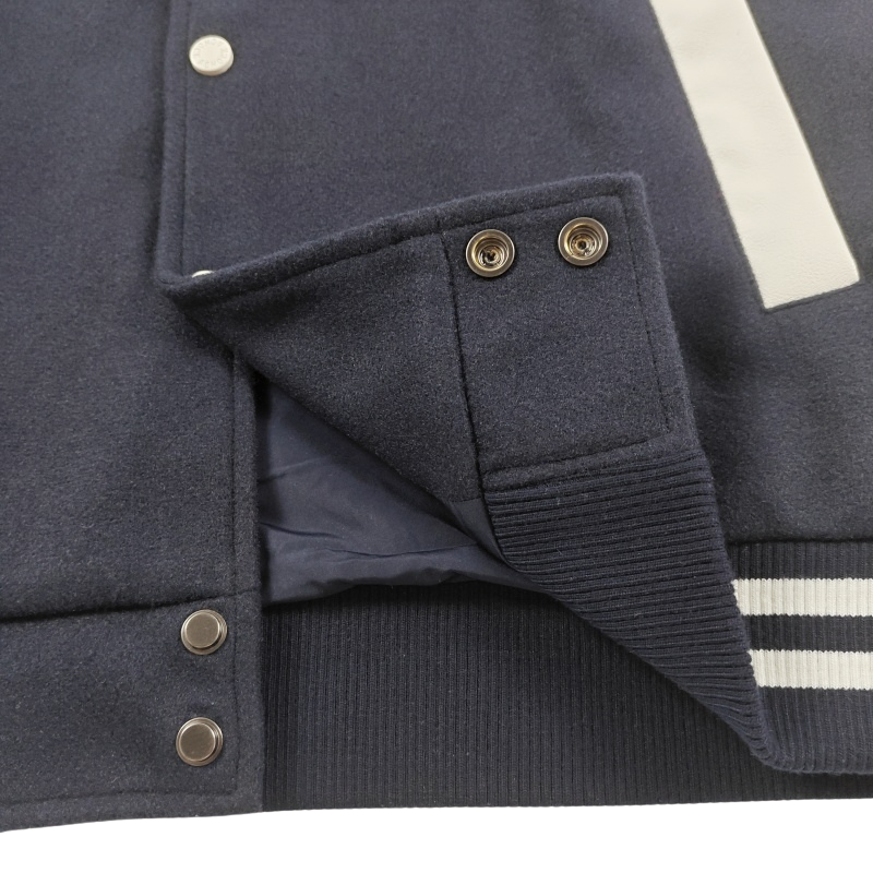 Raglan Sleeve Letter Embroidery Baseball Jacket coat contrast color American hip-hop street style