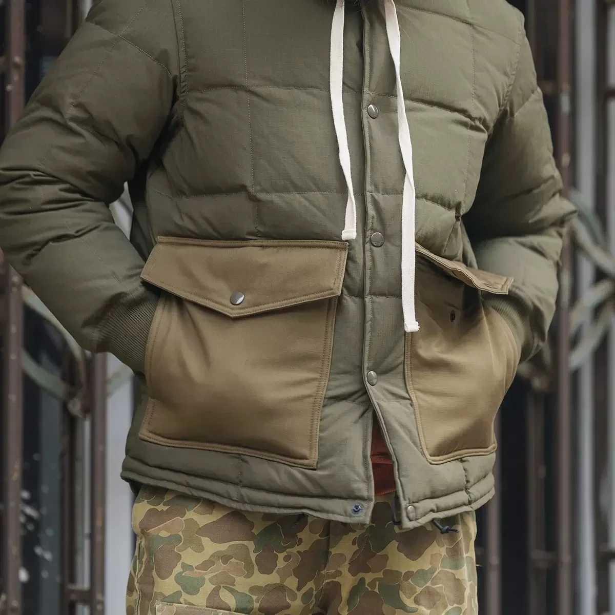 Rugged Bronson Duck Down Liner Jacket Mens Box Quilted Versatile Puffer Outerwear W250722