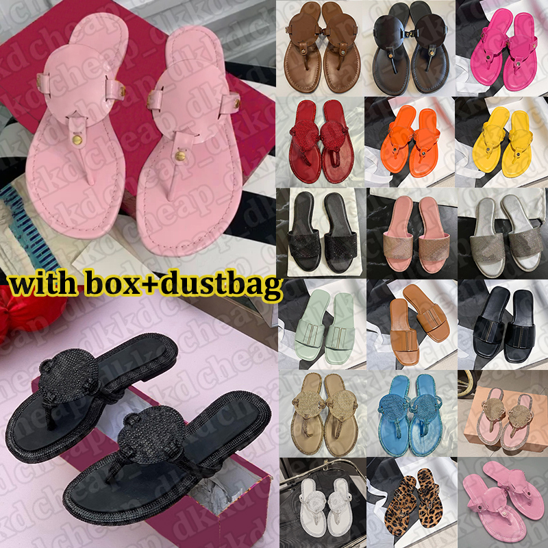 free shipping with box women designer sandals Sparkling Rhinestones Patent Leather slippers Strappy Summer flip flops Slides comfortable sandal black