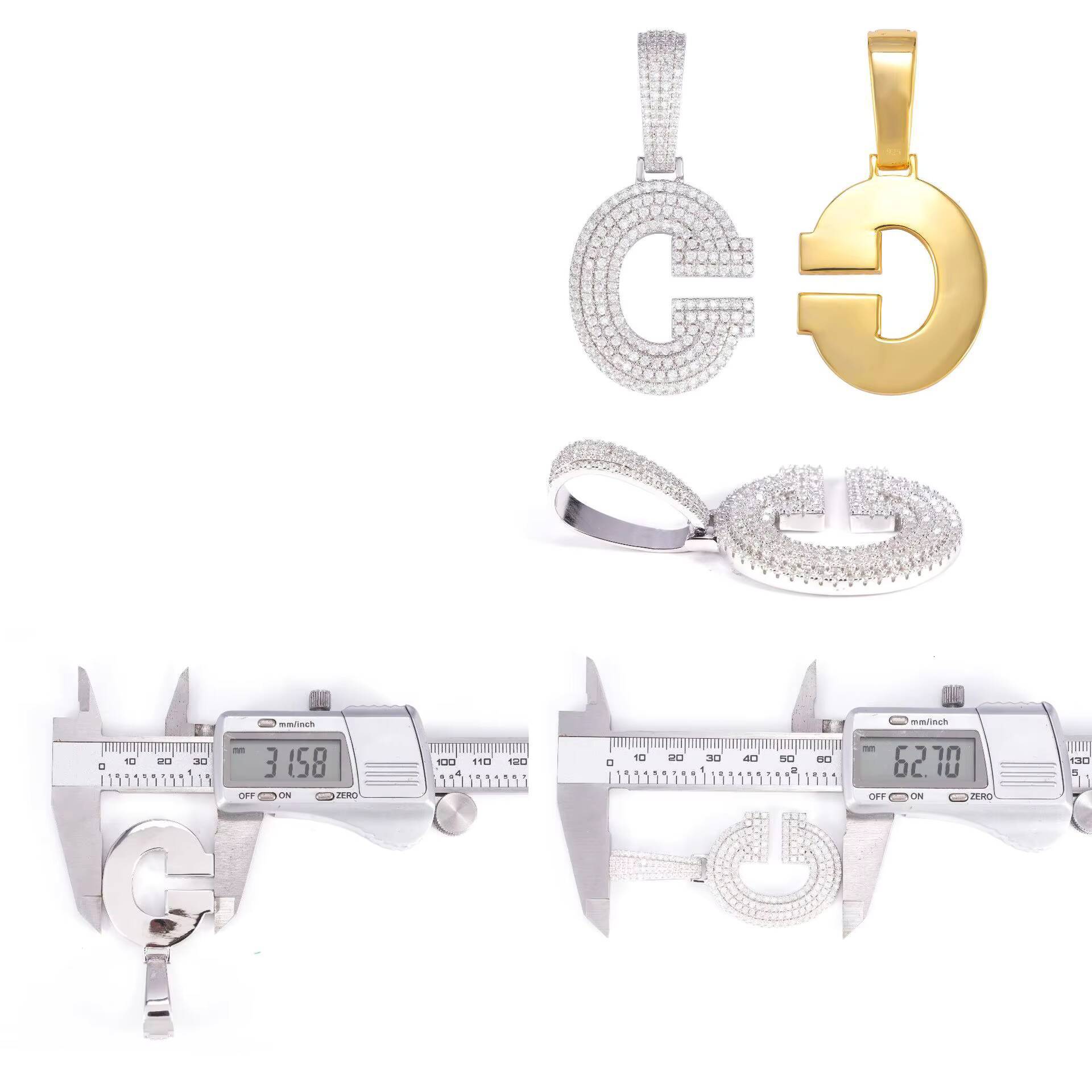 Luxury Hip Hop 925 Sterling Silver Fine Jewelry Iced Out D Color VVS Moissanite Diamond Cross Charms Pendant for Men