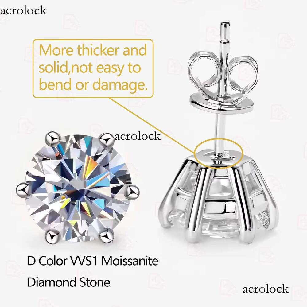 Iced flower made of pure sier with sparkling jewels, 4-pack moissanite earrings