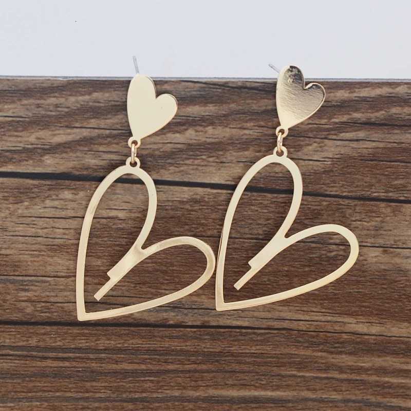 2024 New Trend Heart Pendants Womens Hanging Earrings Double-layer Heart Dangle Earrings Bohemian Ear Jewelry XJ250722