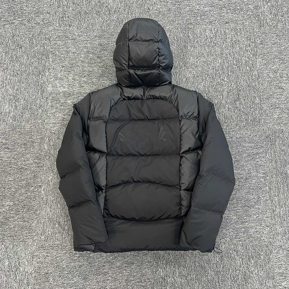 Wave Puffer Jacket Black Warm Mens Thick Winter Hoodie Casual Fashion Down Jacket Streetwear Clothing W250722
