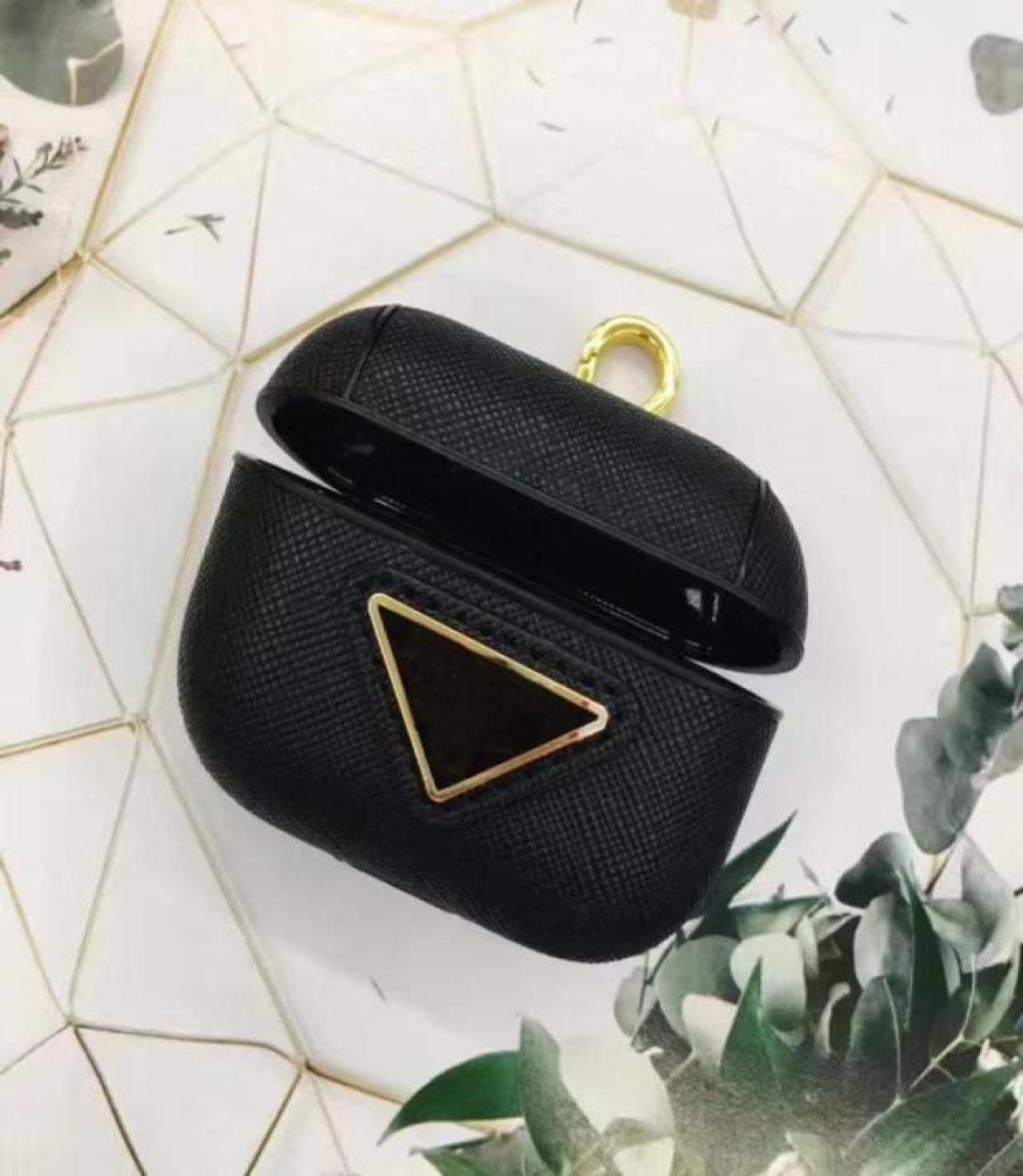 Super Luxury PD Business Earphone Simple Gold Triangle Hardware Case For AirPods Pro Air Pods2 iPods 3 Cover Phone Accessory Bag622819864