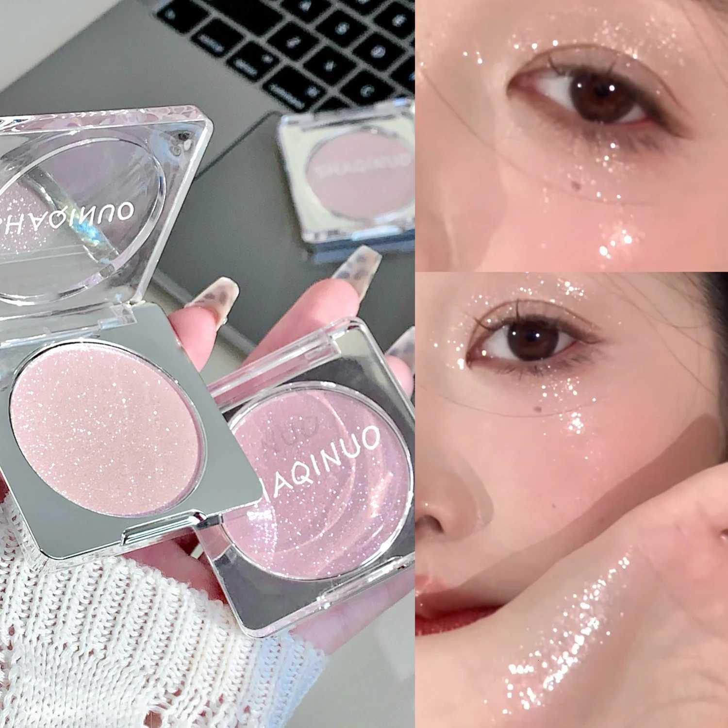 4Color Diamond Highlighter Powder Palette Waterproof High Gloss Glitter Body Highlight Eyeshadow Face Contour Illuminator Makeup W250722