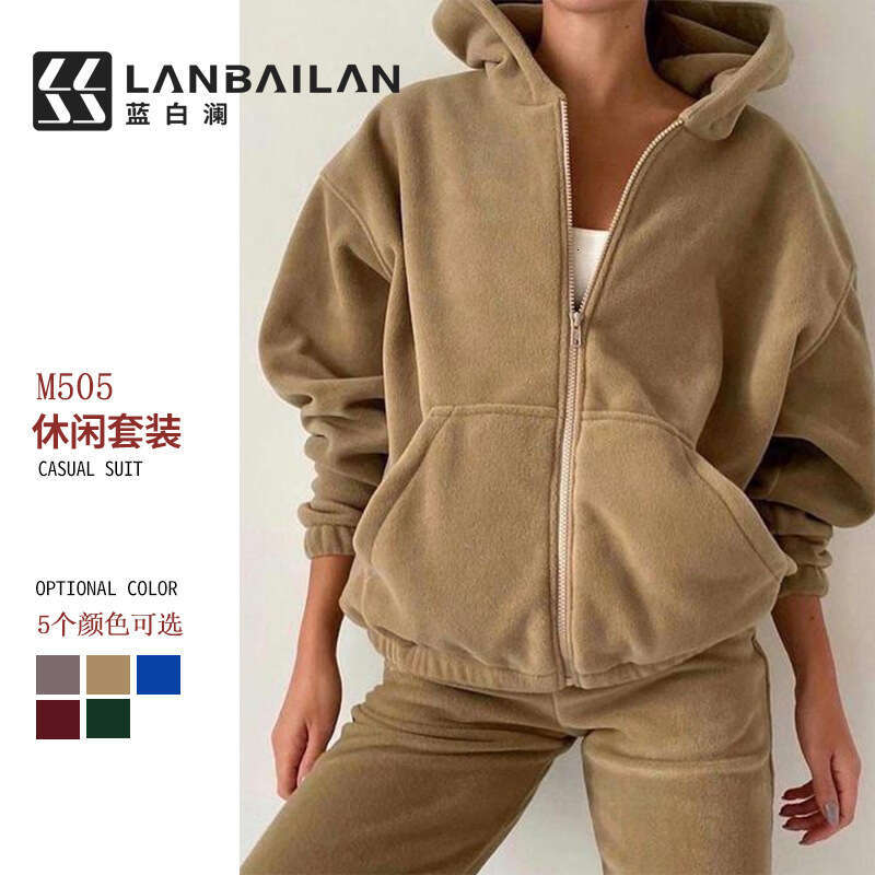 Autumn Winter Women's New Fashion Sports Casual Sweatshirt Set B5