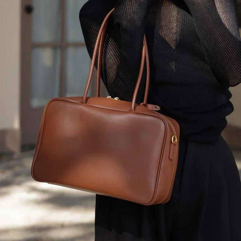 Cowhide Women Shoudler Coffe Bags Desiger Brand Leather Ladies Crossbody Large Brown Bag Female Apricot Handbags Black