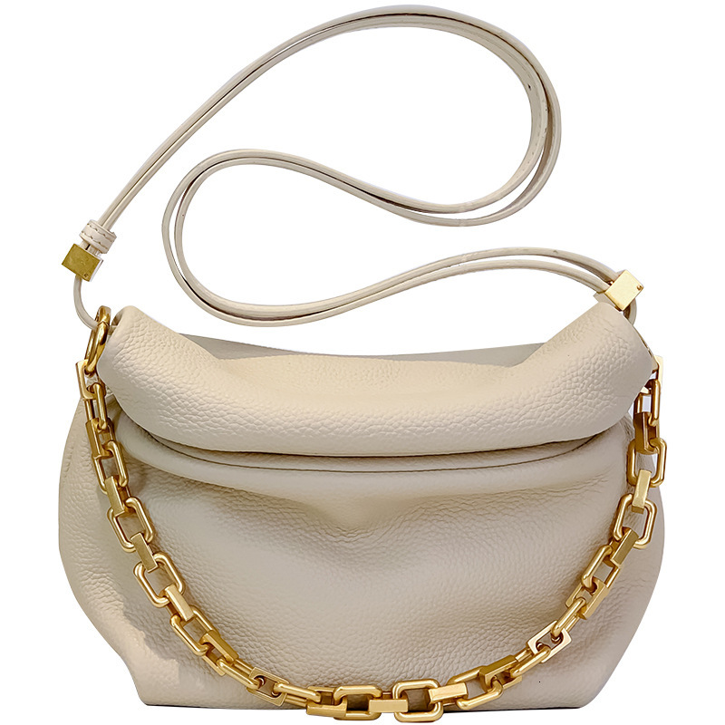 Summer new women's crossbody bag summer new pleated cloud bag fashionable dumpling bag women's new lychee patterned chain women's shoul