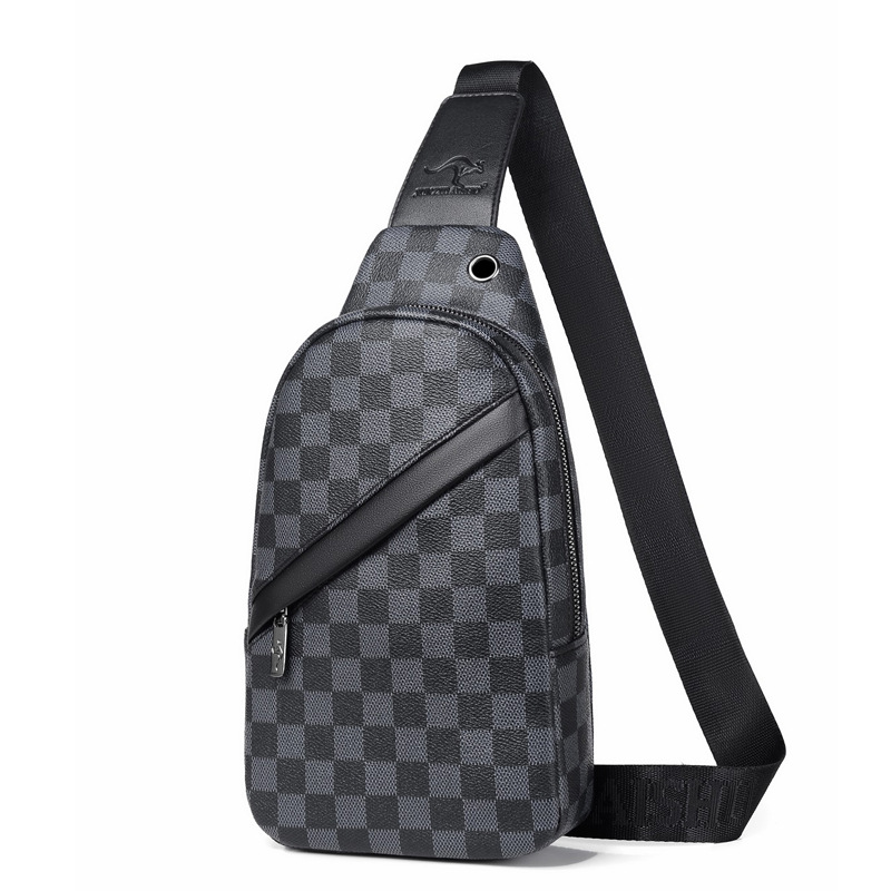 Plaid chest bag new cross-body bag men's shoulder bag trend simple cycling backpack mobile phone bag trend