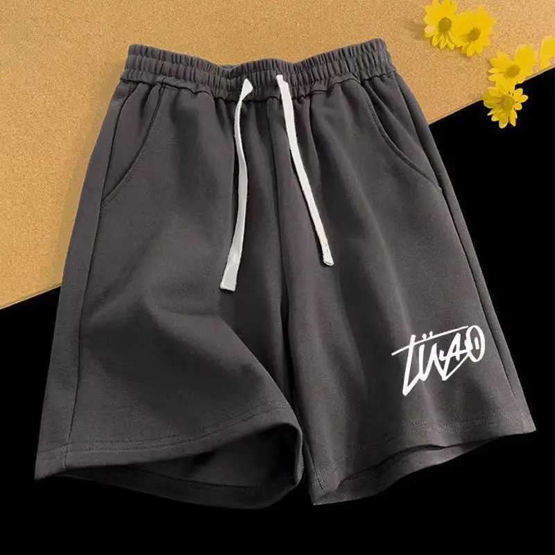 Summer American Fashion Brand Printed Pure Cotton Shorts Trendy Sports Running Loose Basketball Leisure Pants Unisex Y250814