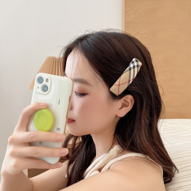 Plaid Fabric Simple Hair Clip for Women Side Elegant Back of Head Hairpin Bangs BB Accessory 250722