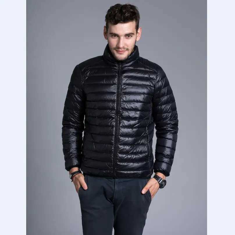 Men Down Jacket Casual Spring Autumn Winter Stand Collar Fashion Warm Coat Mens Ultra Light Thin White Duck Down Jackets 4XL W250722