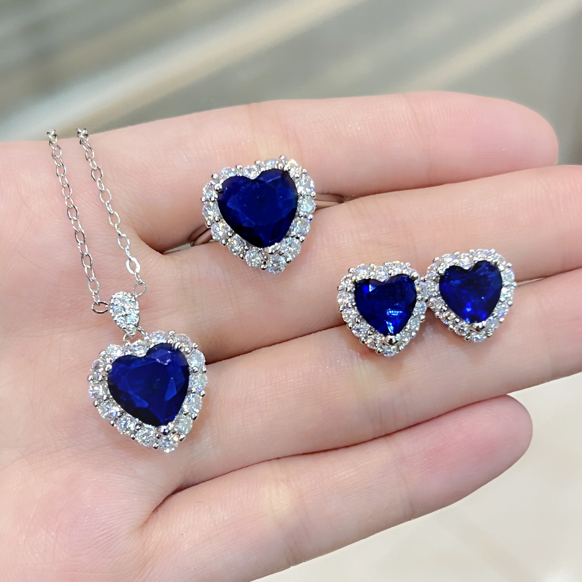 Green Red White Gemstone Zircon Wedding Jewelry Sets for Bridesmaids Bridal Necklace Earrings and Rings