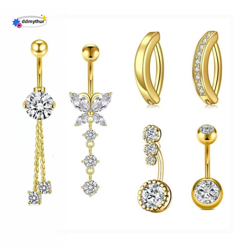 Hot-Selling Butterfly with Dia Stud Belly Button Ring Body Piercing Jewelry ddmythur
