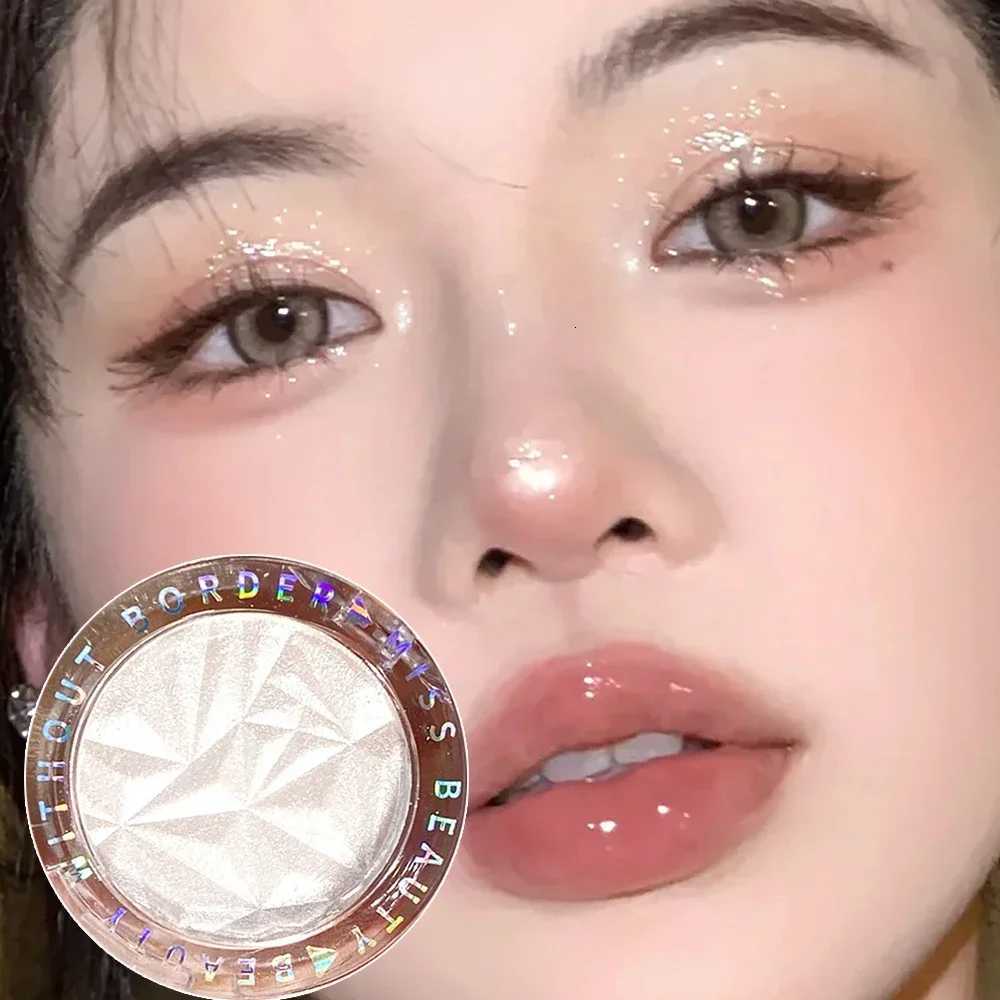 Brightening Face Highlighter Palette Waterproof Monochrome Shimmering White Silver Highlight Makeup High Gloss Face Repairing W250722