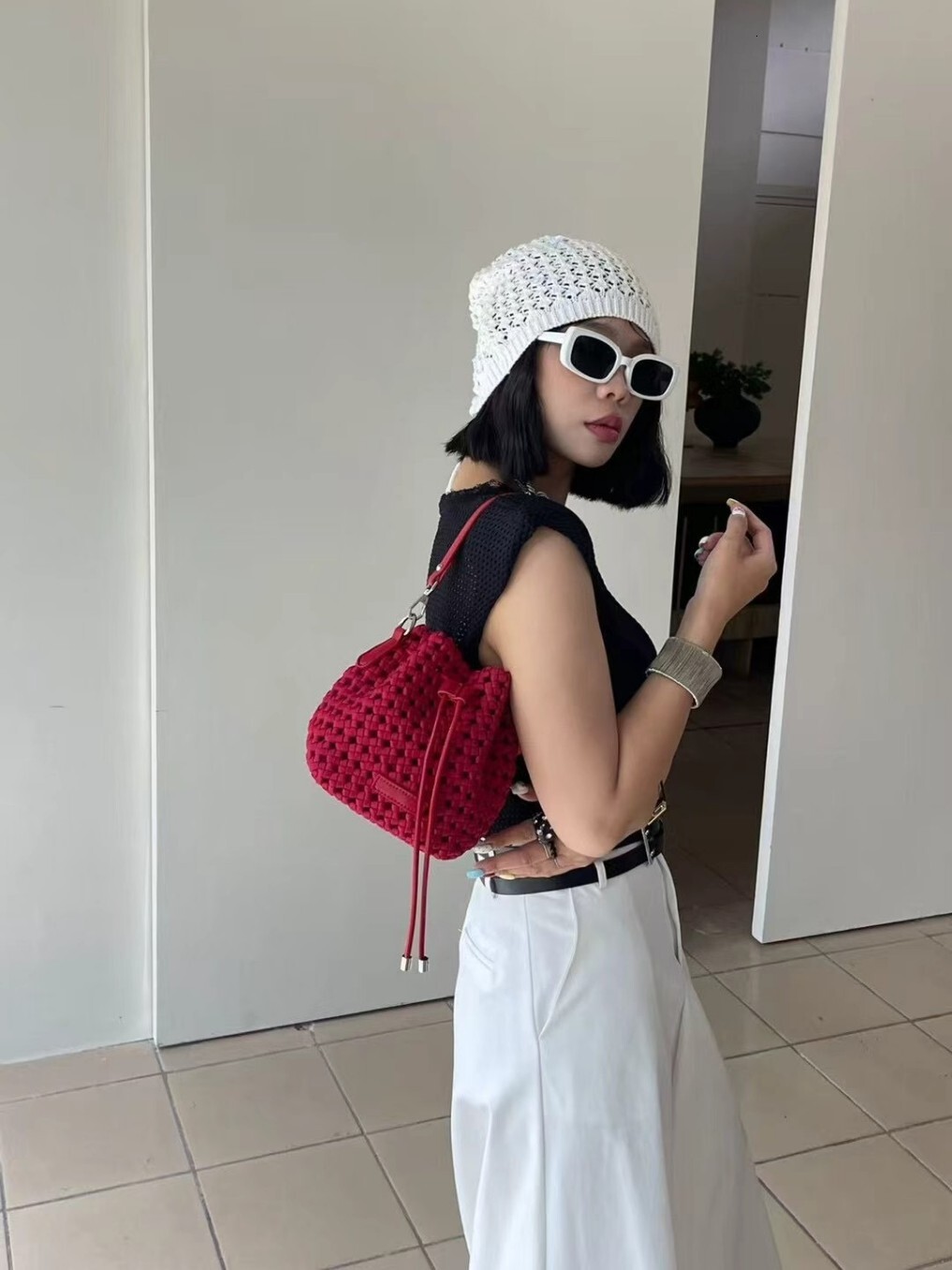 Free shipping designer bag 2025 New High End Handbag Bucket Bag Pure Handwoven Bag Niche Single Shoulder Bag Crossbody Bag