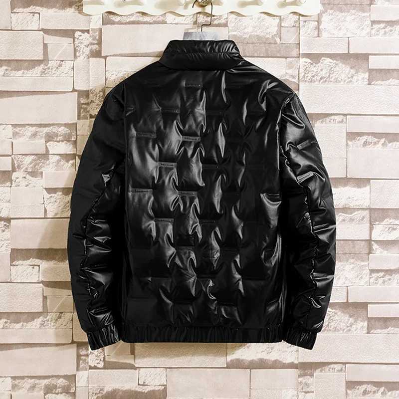 Light Down Jacket Mens Winter Bright Face Short Fashion Brand Cool Cold Winter Warm Coat Mens Individual Outerwear Korean Version W250722